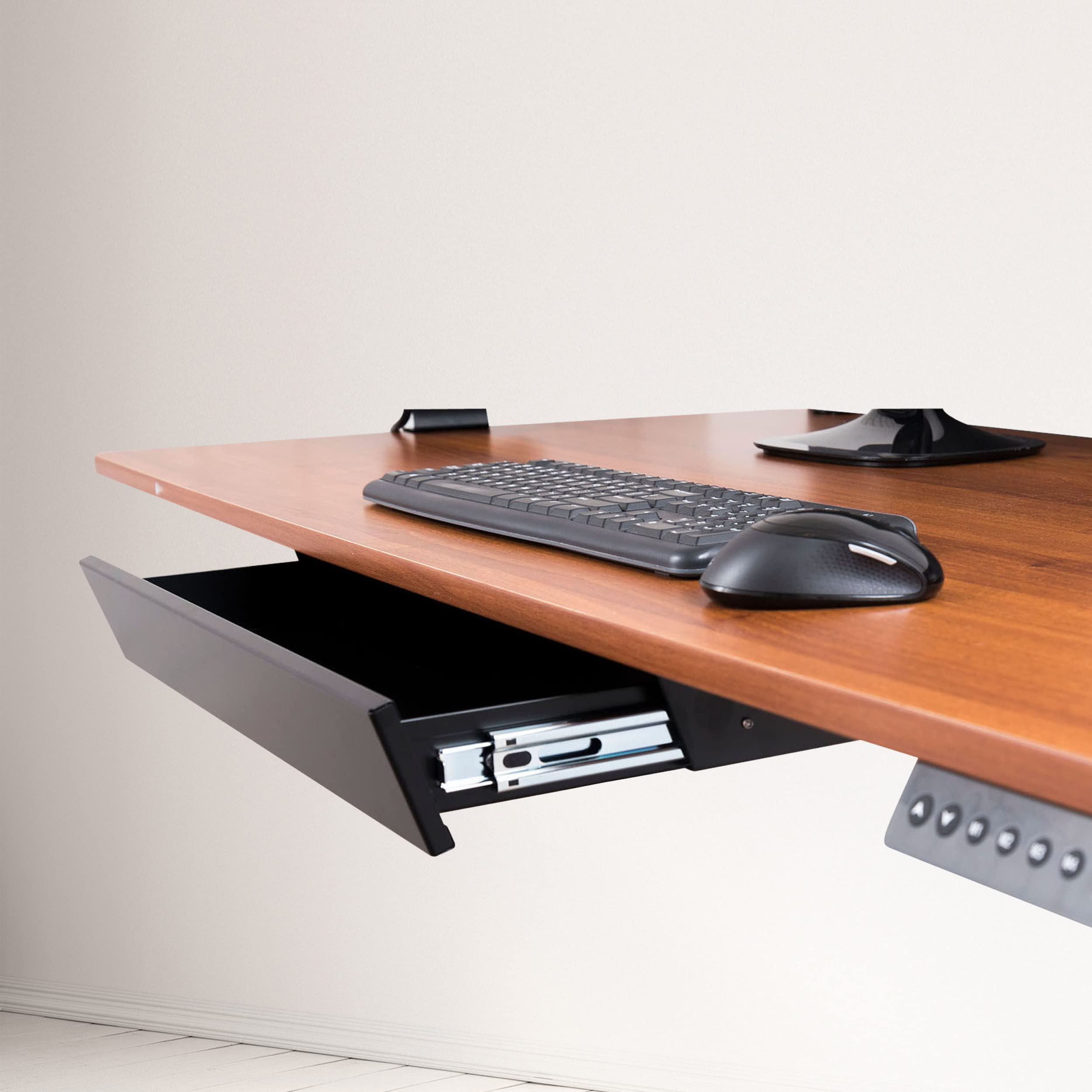 Under-Desk Drawer Organizer for Standing Desks - Black | Office Storage Solution