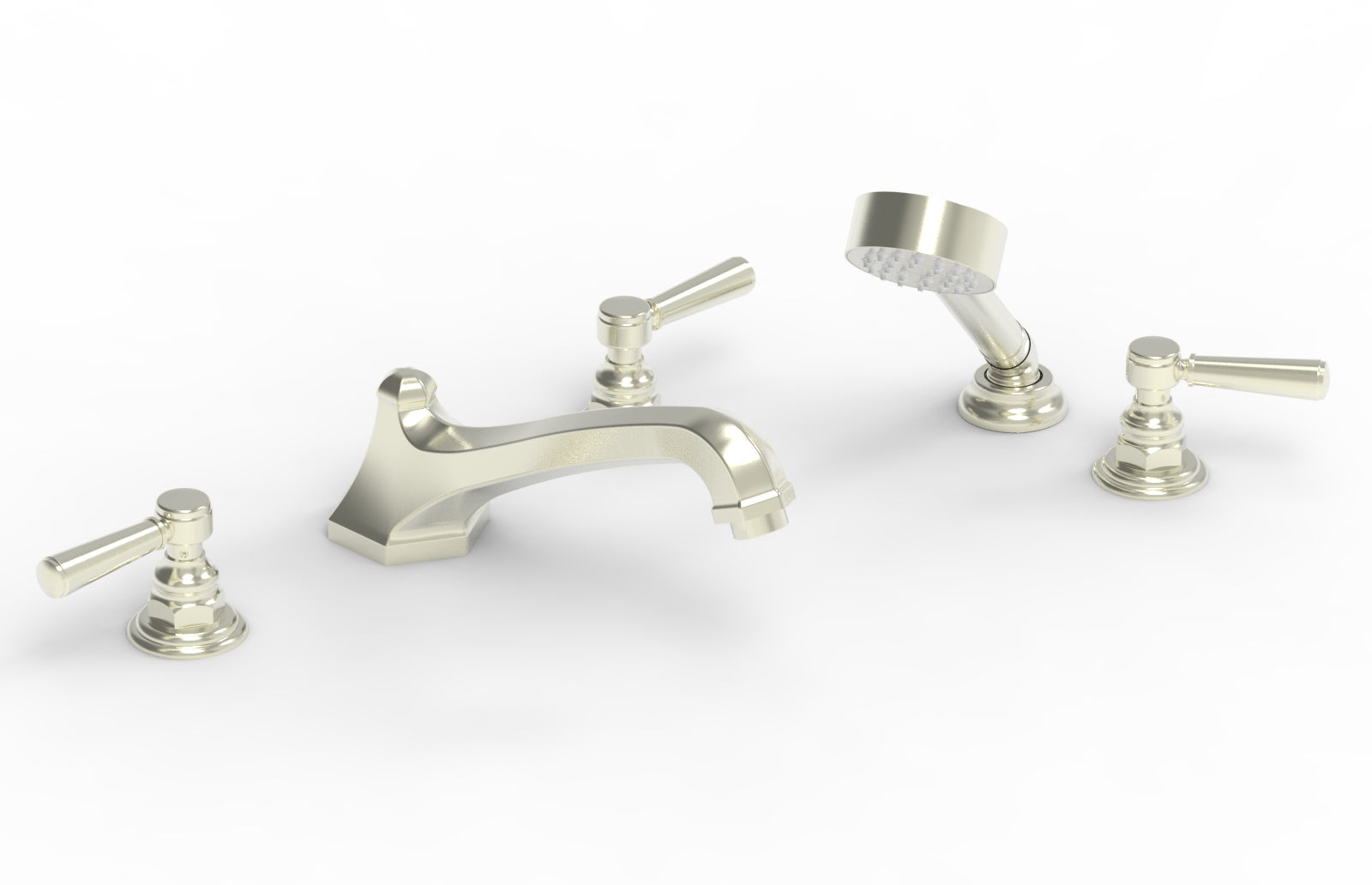 HEX TRADITIONAL Deck Mounted Bathtub Set with Hand Shower - 500 49 - Perfect for Modern Bathroom Renovations and Spa-Like Relaxation at Home