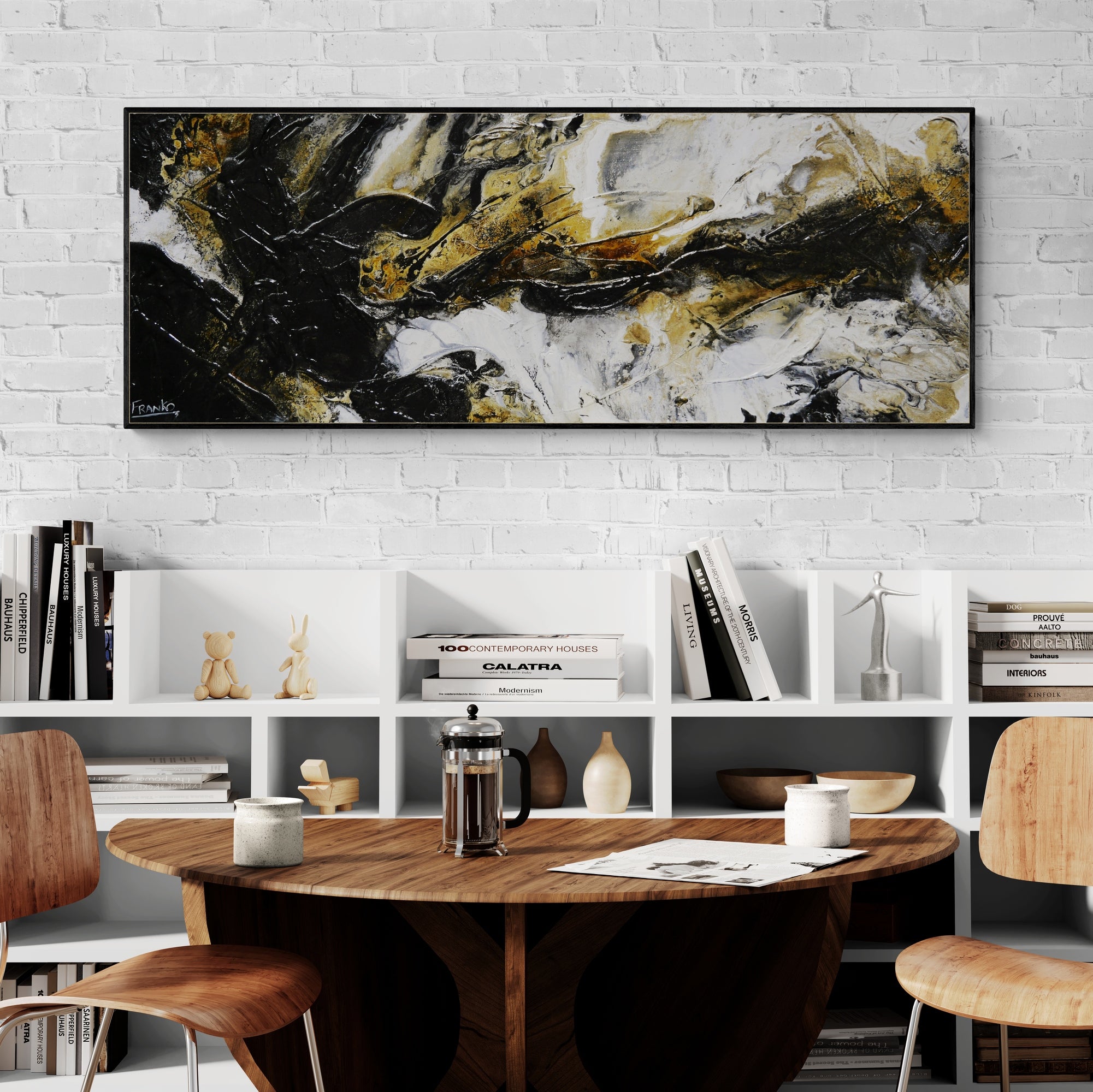 Blaq Rust 160cm x 60cm Textured Abstract Canvas Wall Art - Modern Home Decor for Living Room, Bedroom & Office