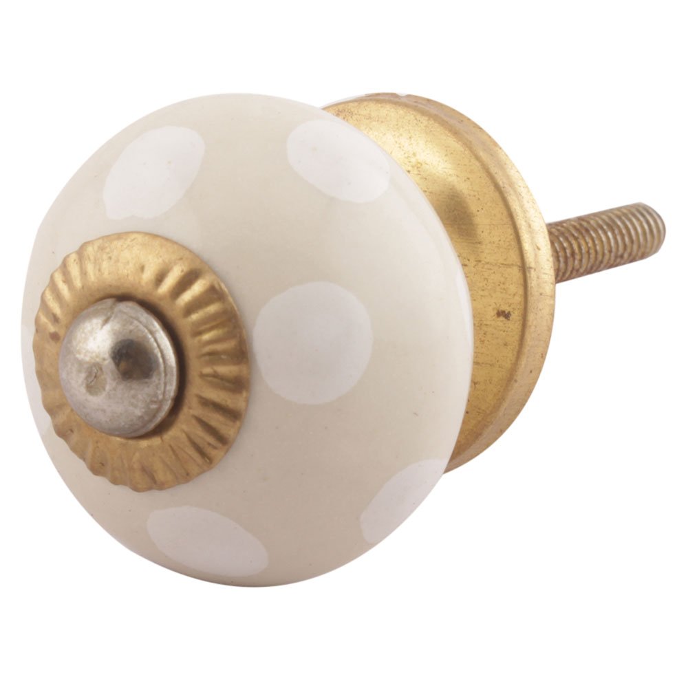 12-Piece Dotted Cream Ceramic Drawer Knobs - Premium Kitchen Cabinet Hardware & Dresser Pulls for Home Decor Upgrade - Perfect for Cabinets, Drawers, and Furniture Renovation