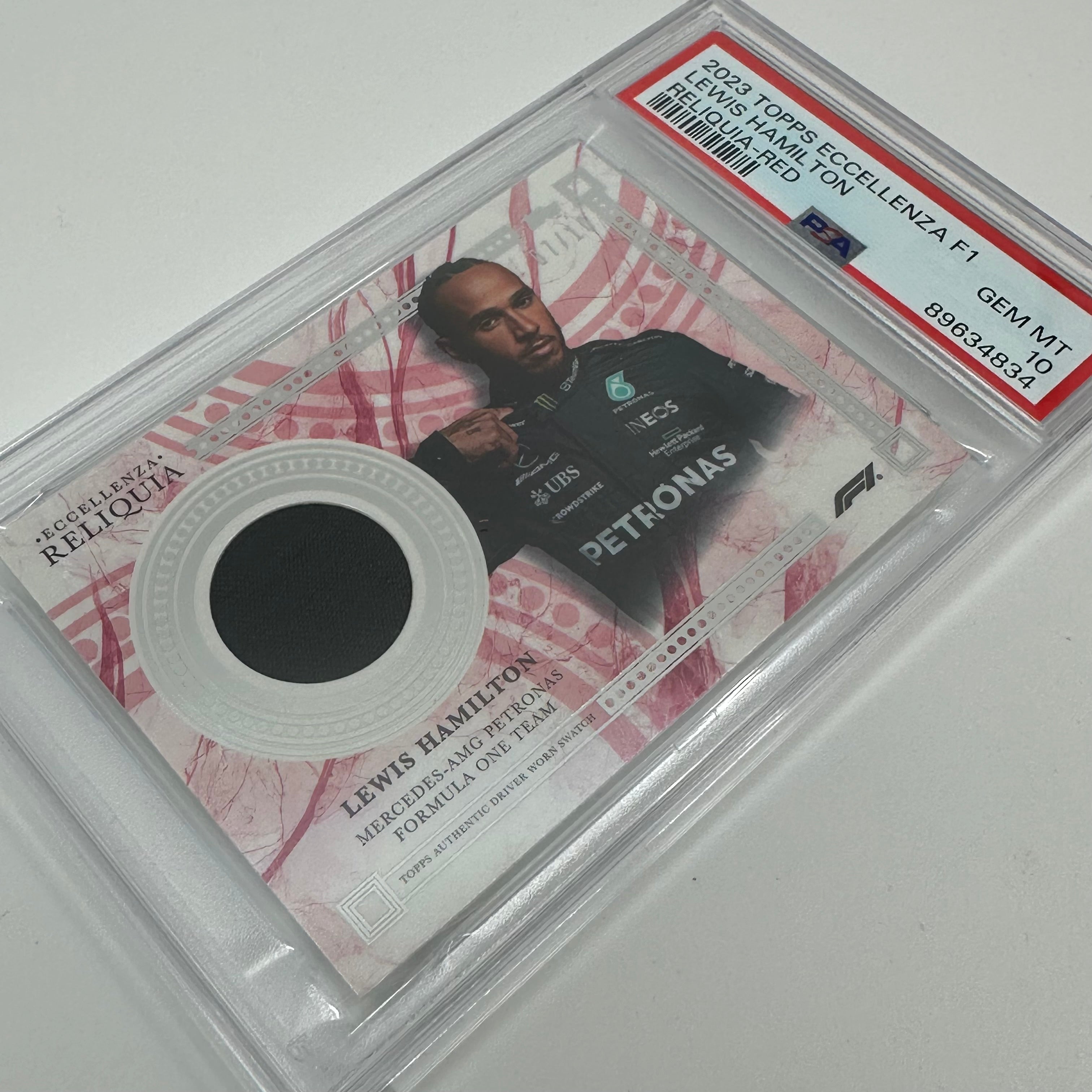 2023 Topps Eccellenza Lewis Hamilton Red Relic PSA 10 Gem Mint Racing Memorabilia - Perfect for F1 Collectors, Sports Fans & Display Cases