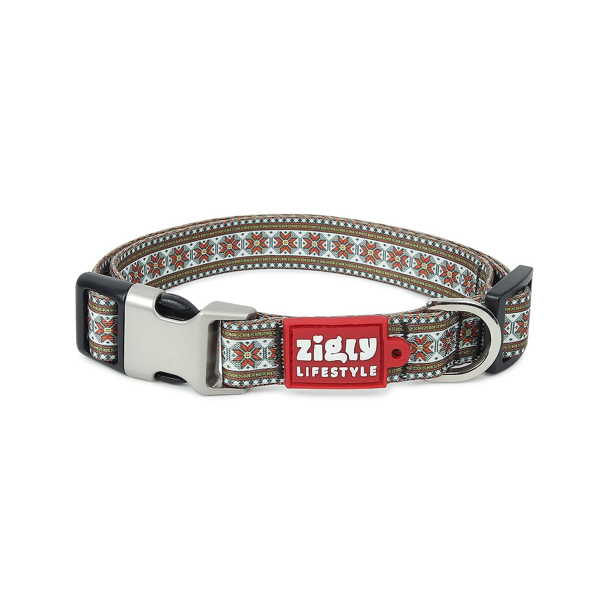 Zigly Lifestyle Heritage Adjustable Dog Collar Belt for Small, Medium & Large Dogs - Durable Pet Neck Collar for Daily Walks, Training & Outdoor Adventures