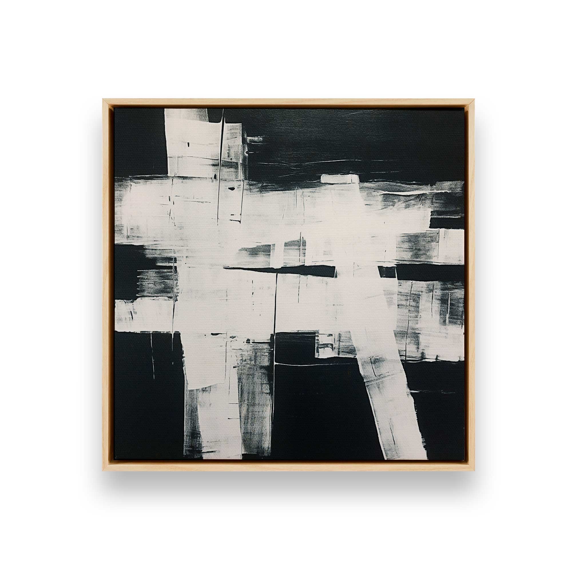 Eclipsed Onyx Tangle II Canvas Wall Art Print - Modern Abstract Painting for Living Room, Bedroom & Office Decor