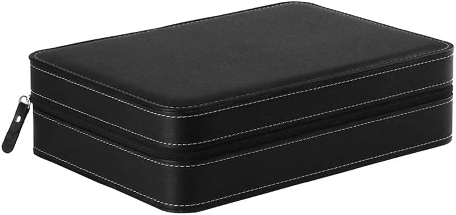 CCBUY 10-Grid PU Leather Jewelry & Watch Storage Box - Classic Zipper Organizer Case for Bracelets, Rings & Necklaces | Perfect for Travel, Home & Gift Giving