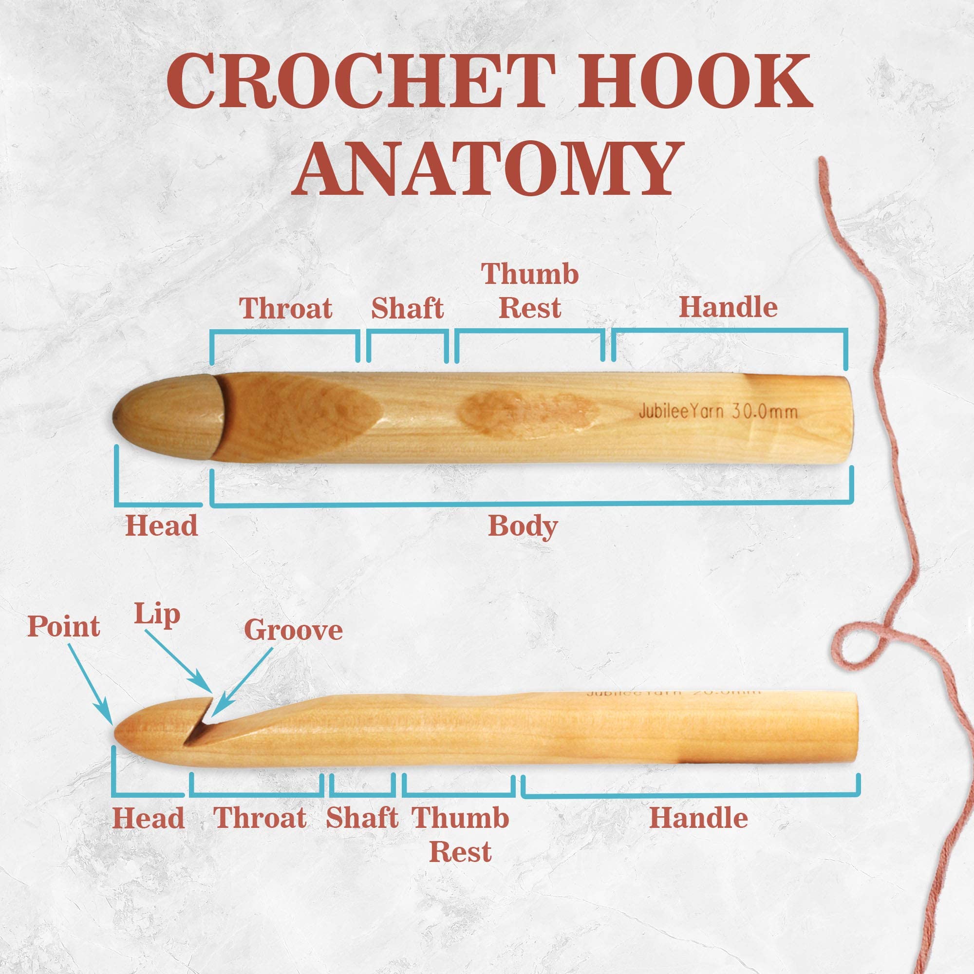 Premium Bamboo Crochet Hooks Set - 6