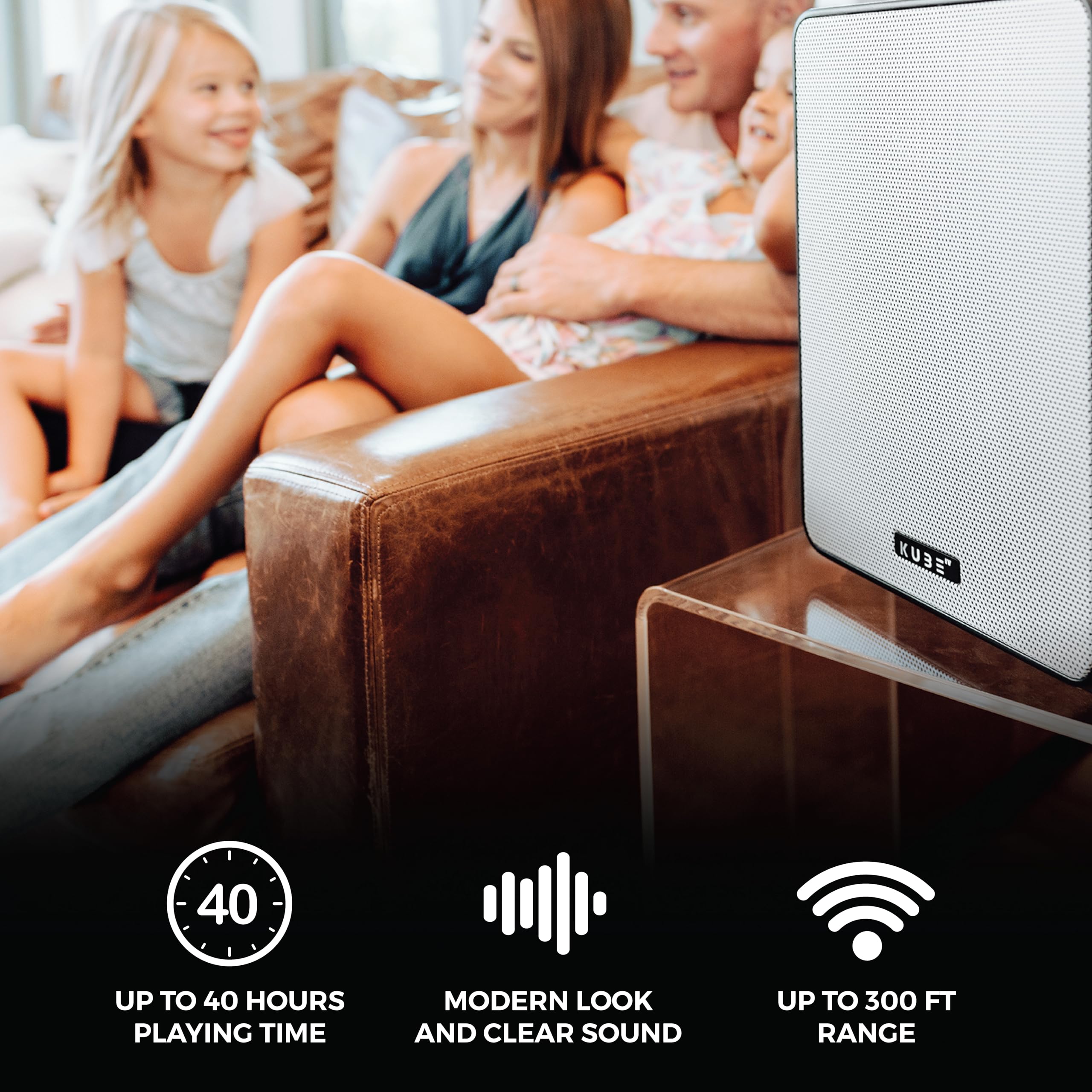 Kube4 High-Fidelity Bluetooth Speaker - 103dB Loud Sound for Indoor & Outdoor Use - Advanced Mesh-WiFi Technology - Perfect for Parties, Camping & Home Entertainment