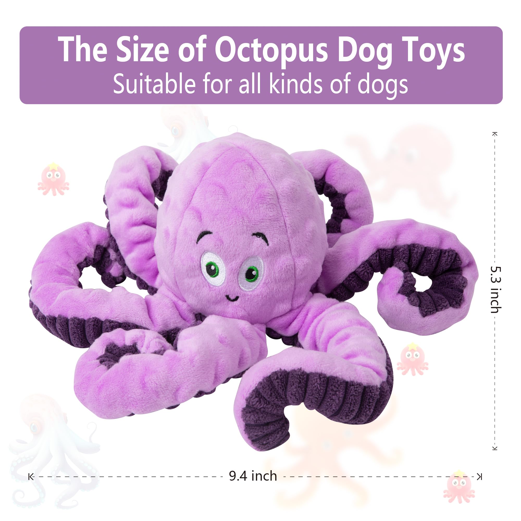 Best Squeaky Octopus Dog Toys for Large, Medium & Small Breeds - Interactive Plush Puppy Toys for Chewing, Playtime & Training - Perfect Gift for Dog Birthday & Special Occasions