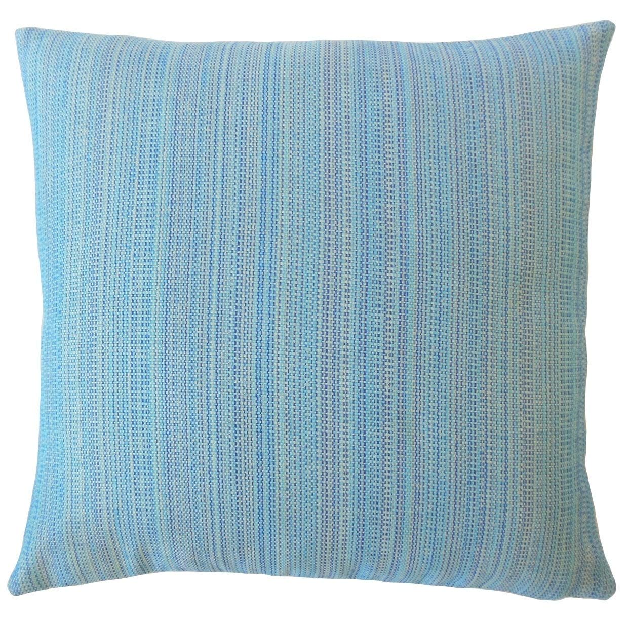 Thanh Striped Decorative Throw Pillow - 20x20 Inches Seaside Blue Soft Filled Cushion for Sofa, Bed & Living Room - Perfect for Home Decor, Cozy Comfort & Stylish Accents