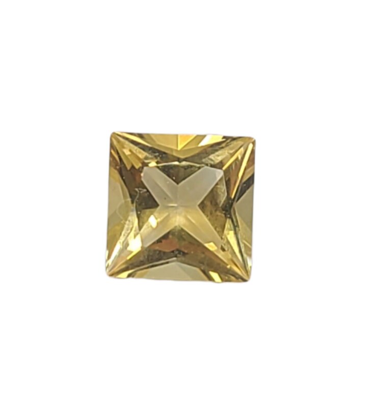 1.36ct Natural Brazilian Citrine Gemstone - 7mm Princess Cut, VVS Clarity, Eye Clean Loose Stone - November Birthstone for Jewelry Making - Wholesale Price for Engagement Rings, Pendants & Earrings