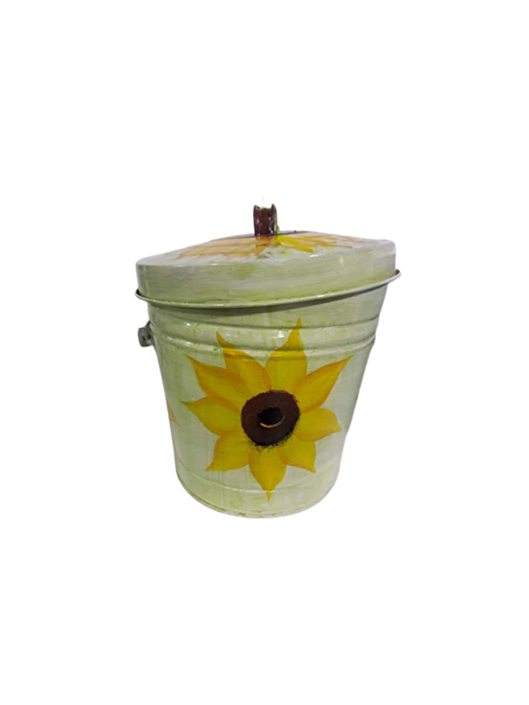 6 Gallon Hand Painted Decorative Trash Can - Elegant Waste Bin for Kitchen, Bathroom & Office - Perfect for Home Decor & Organization