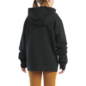 Youth Girls Long Sleeve Graphic Sweatshirt - Caviar Black | Cute Casual Pullover Hoodie for Teens | Perfect for School, Outings & Everyday Wear