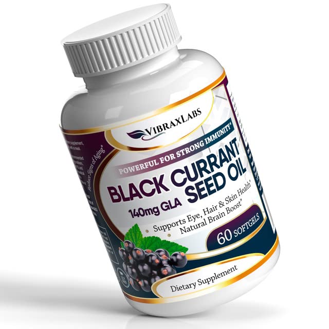 Hexane-Free Black Currant Seed Oil 1000mg Softgels - High GLA Formula for Anti-Aging & Antioxidant Support | Promotes Healthy Hair, Skin, Joints & Eyes | Premium Dietary Supplement for Daily Wellness & Beauty Routine