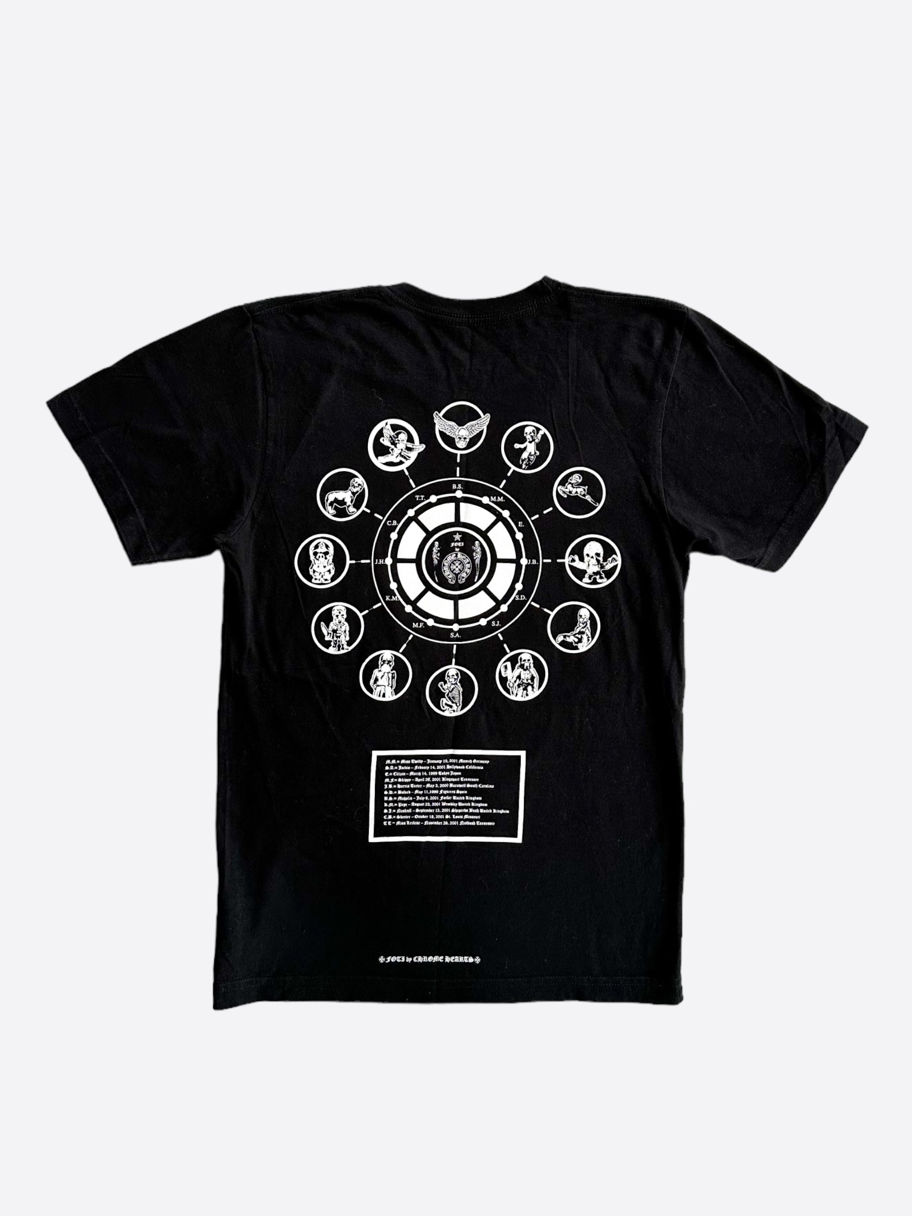 Chrome Hearts Black & White Foti Graphic T-Shirt for Men - Stylish Cotton Tee for Casual Wear & Street Fashion