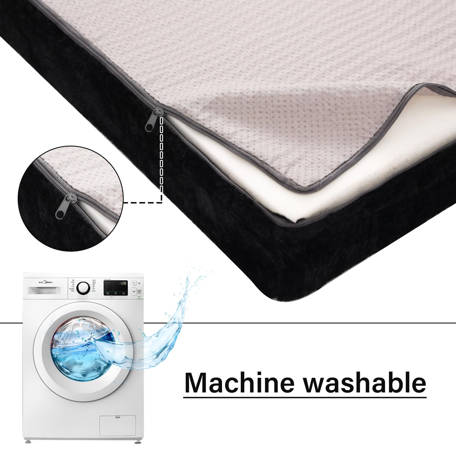 Tiita Folding Sofa Bed with Pillow - Single Size Mattress & Plush Fabric - Portable Storage Bag Included - Multi-Functional Floor Lounger Chair Bed - Perfect for Living Room, Guest Room, Dorm, Apartment, Loft & Home Office - Space-Saving Black Convertible Furniture - Great for Small Spaces, Overnight Guests & Relaxing
