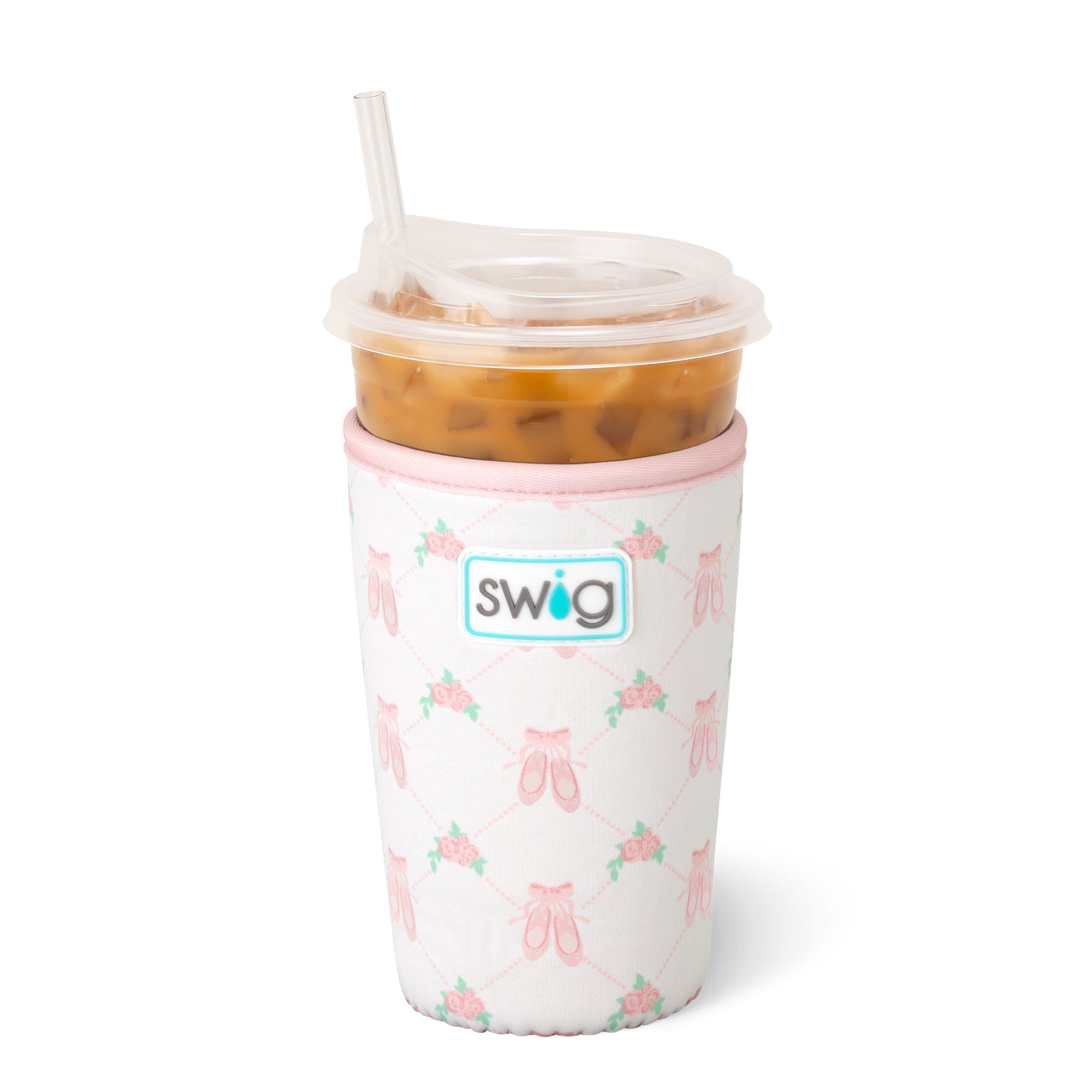 On Pointe Medium Iced Cup Coolie - Insulated Coffee Sleeve for 16oz Iced Coffee Cups, Perfect for Iced Lattes, Cold Brew & Bubble Tea - Great for Coffee Shops, Cafes & Summer Drinks