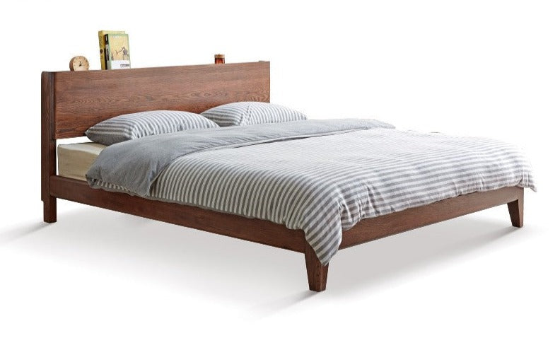 Solid Oak Wood LED Bed Frame with Built-in Lighting - Perfect for Modern Bedrooms, Guest Rooms, and Cozy Home Decor