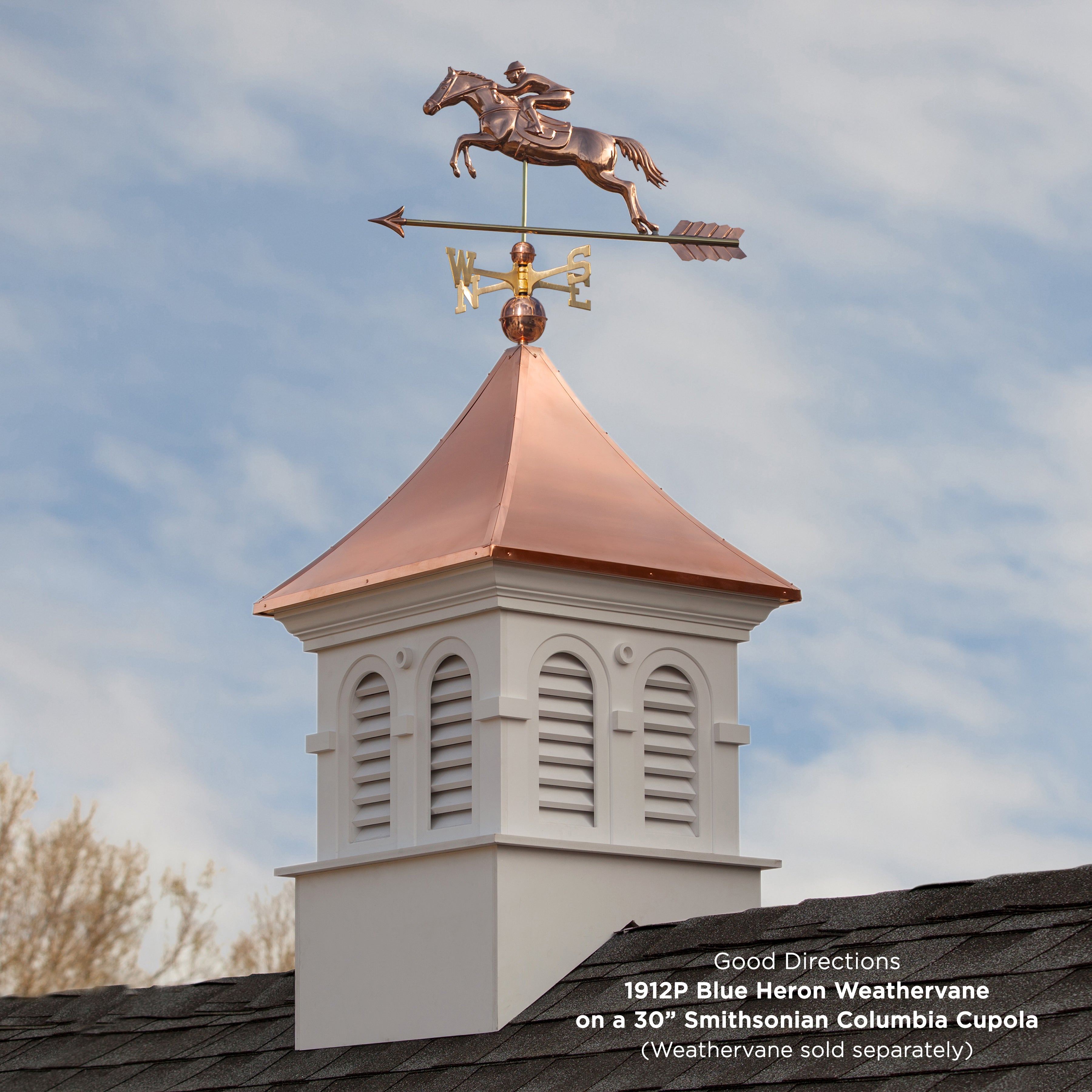 Smithsonian Columbia Vinyl Cupola - Weatherproof Outdoor Dome for Decorative Roofing, Garden Sheds & Gazebos | Durable & Stylish Architectural Accent