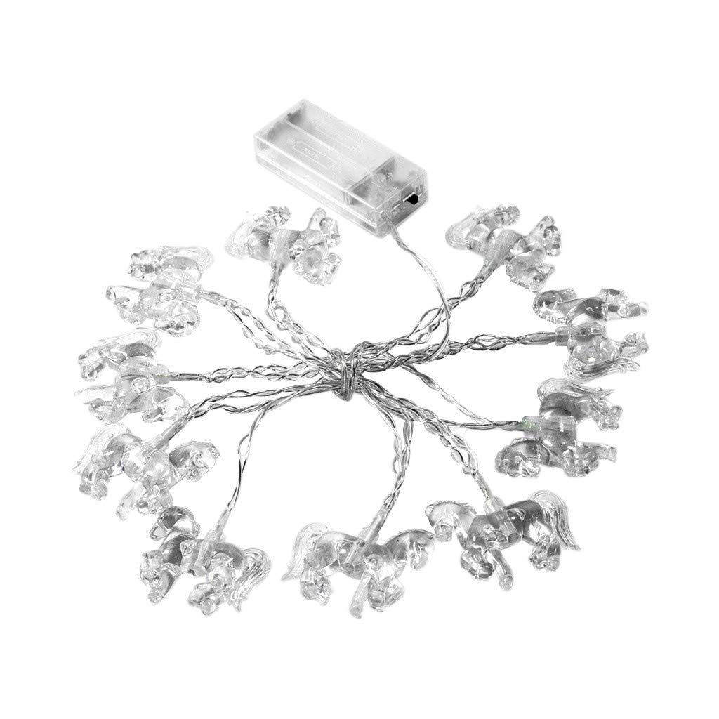 Aozhen 10 LED Horse Shaped String Lights - 1.65M Transparent White Lantern Decor with Battery for Christmas Tree, Bedroom, Wedding & Party Decoration