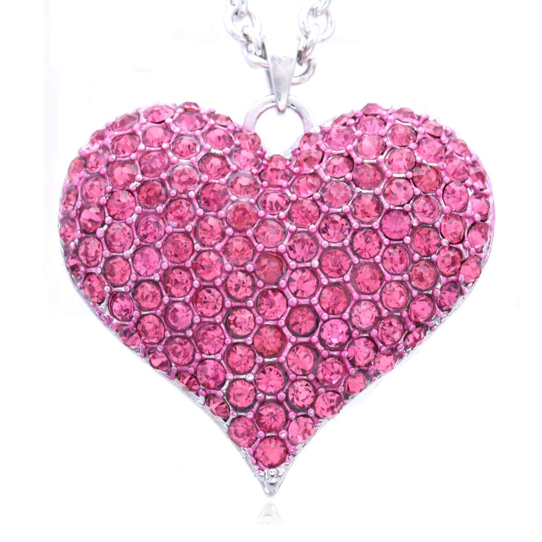 SoulBreeze Heart Shaped Valentine's Day Pendant Necklace with Rhinestones - Perfect Gift for Her, Anniversary, Wedding & Romantic Occasions