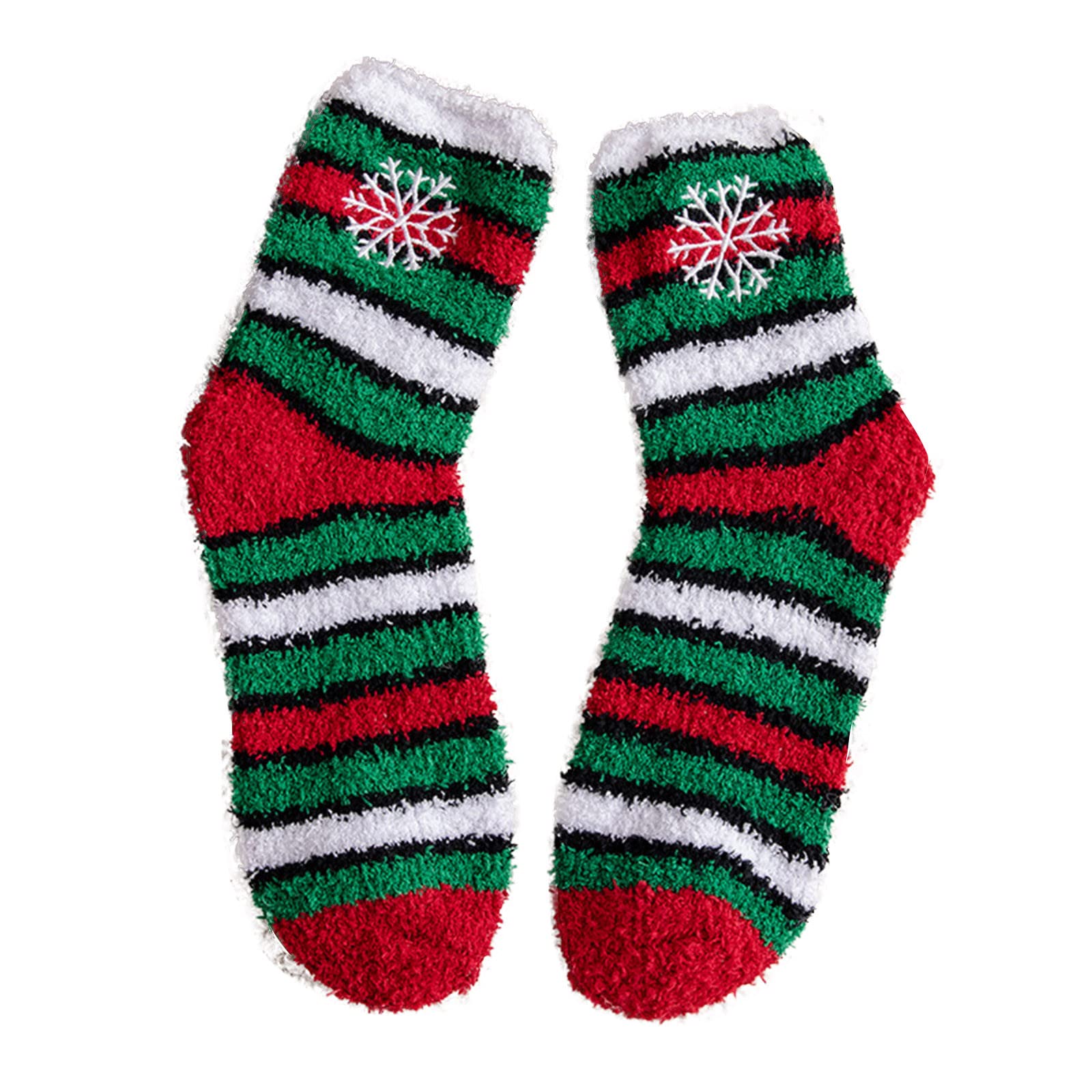RainbowCuty Women's Warm Knit Socks - Cozy Non-Slip Winter Sleep Socks for Home & Christmas