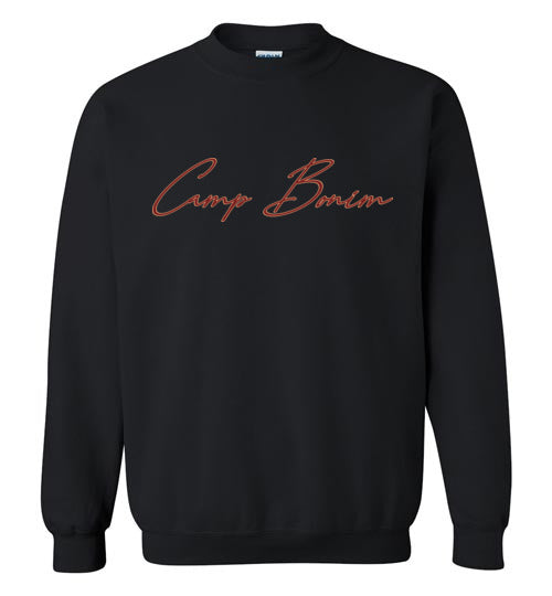 Bonim Crewneck Sweatshirt for Women - Soft Cotton Pullover with Maroon Scrawl Print | Casual Loungewear, Streetwear Fashion & Winter Layering Essential
