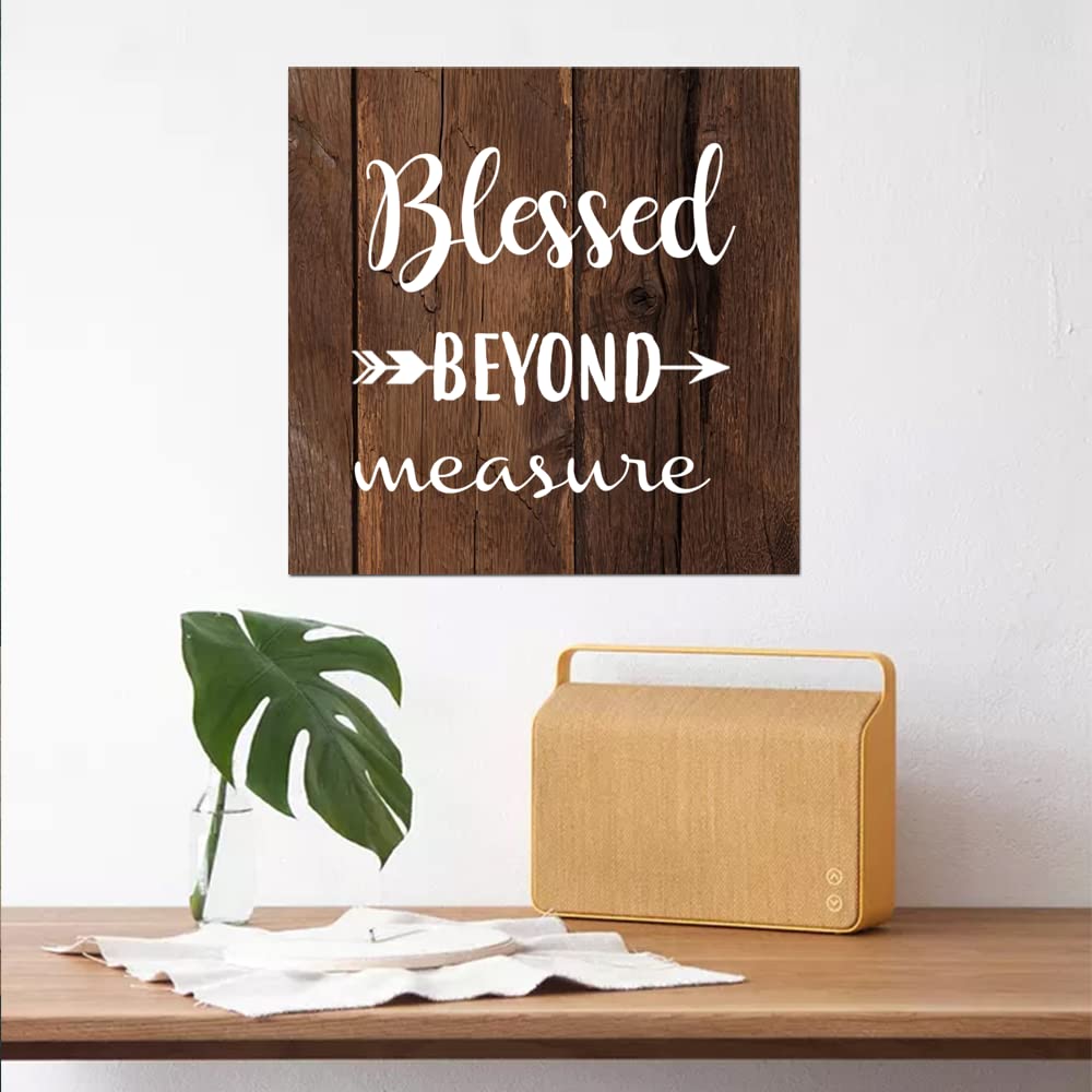 Blessed Wall Art Decor - 11.8x11.8 Wooden Hanging Sign for Home & Office