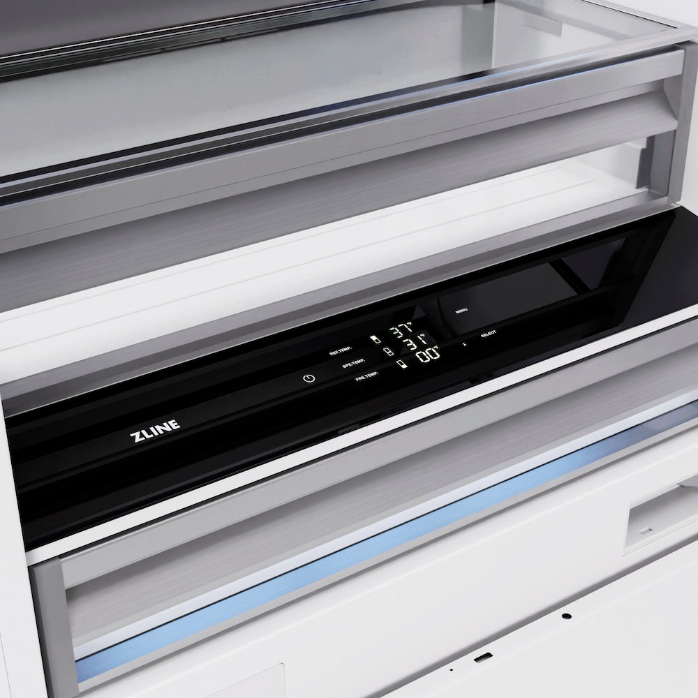 ZLINE Autograph Edition 72-Inch French Door Built-In Refrigerator with Bottom Freezer - 39.6 cu.ft Capacity, Water Dispenser & Ice Maker - White Matte with Matte Black Accents (RBITZ WM 72 MB) - Perfect for Modern Kitchens and Open-Concept Homes