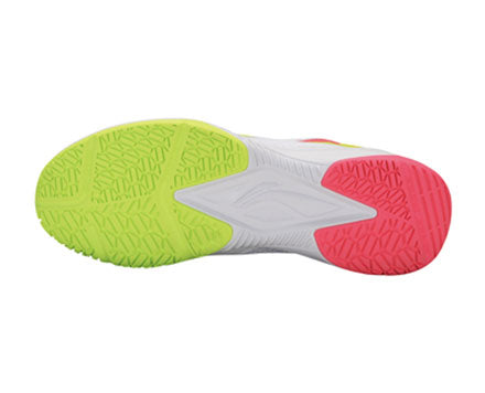Li Ning Kids' Badminton Shoes AYTT014 - Lightweight & Breathable for Young Players - White/Yellow - Perfect for Training & Matches
