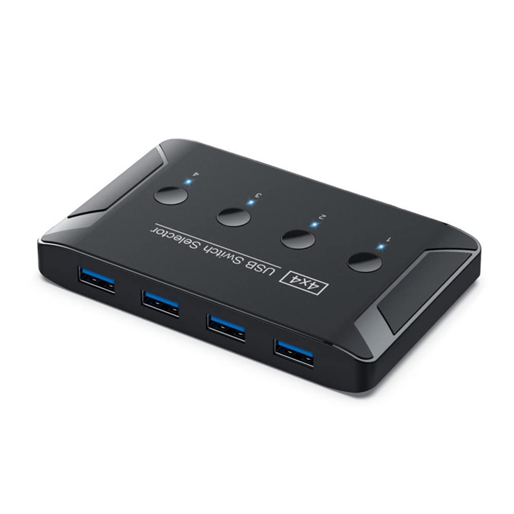 NFHK 4 Port USB 3.0 KVM Switch - Share Keyboard, Mouse, Scanner & Printer Between 4 Computers | Perfect for Home Office, Gaming Setup & Multi-PC Workstations