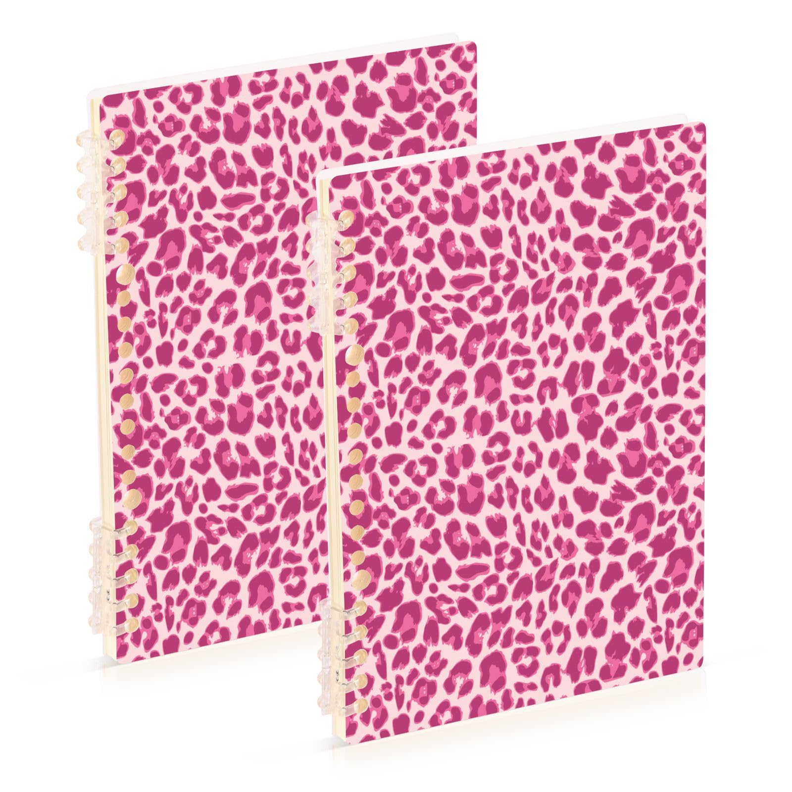 Pink Leopard Print Spiral Notebooks - 2 Pack A5 Notebooks with 60 Sheets for Work, School & Office Use | Perfect for Note Taking, Journaling & Planning