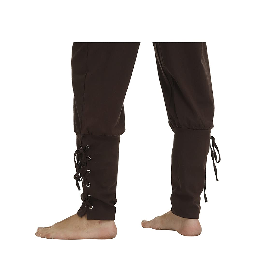 **Men's Pirate Pants - Renaissance Medieval Viking Cosplay Trousers - Black XL - Perfect for LARP, Halloween & Themed Parties**