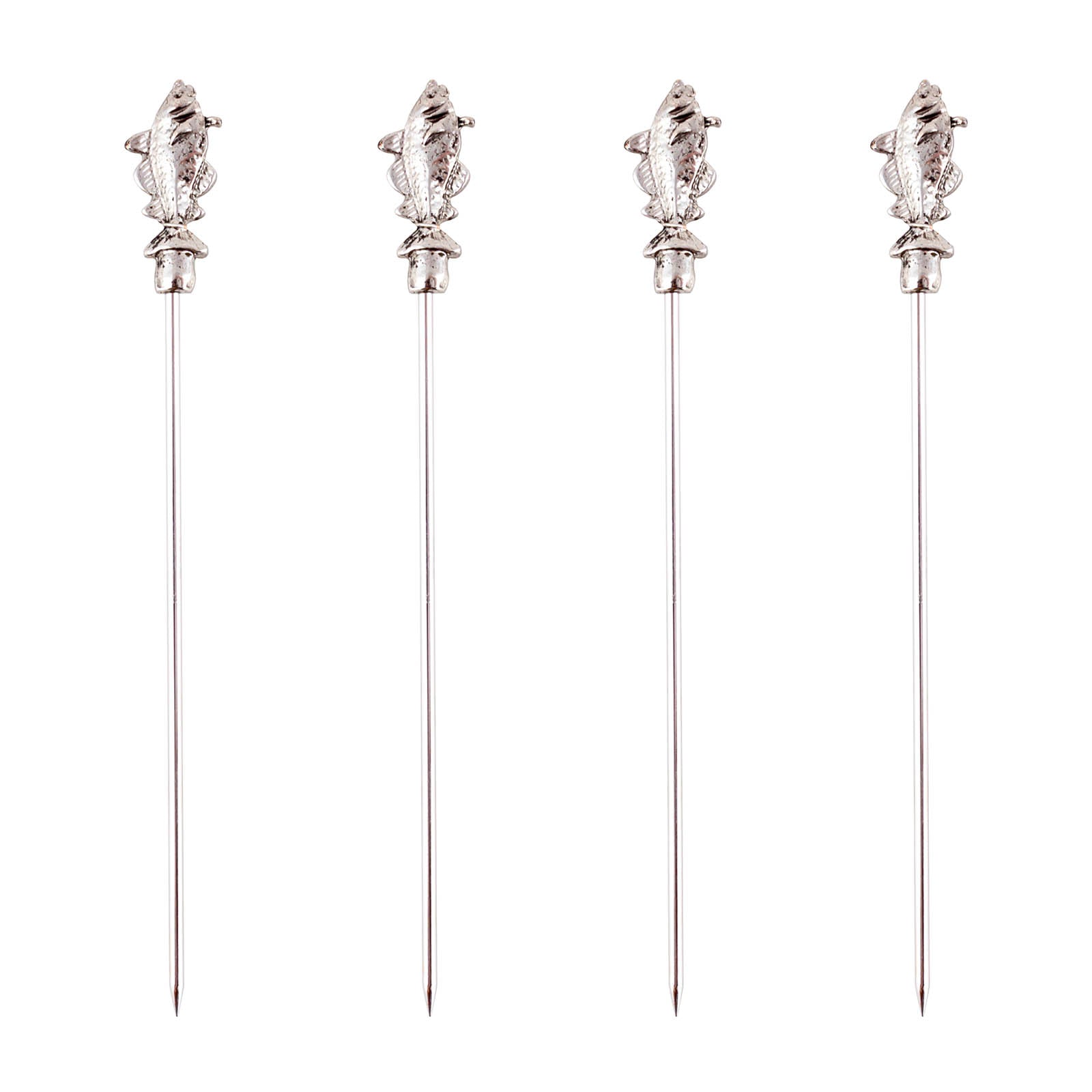 BarConic® 4-Piece Fish Cocktail Picks Set - Elegant Seafood Appetizer Skewers for Parties, Weddings & Home Entertaining