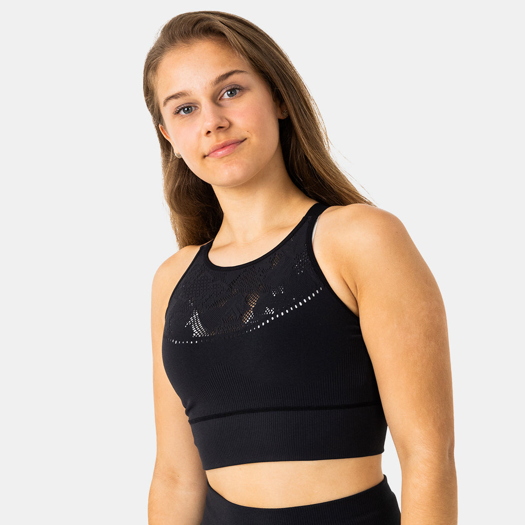 MTV Women's Sporty Sculpt Longline Seamless Bra - High Support Workout Sports Bra for Running, Yoga & Gym - Comfortable & Breathable Activewear