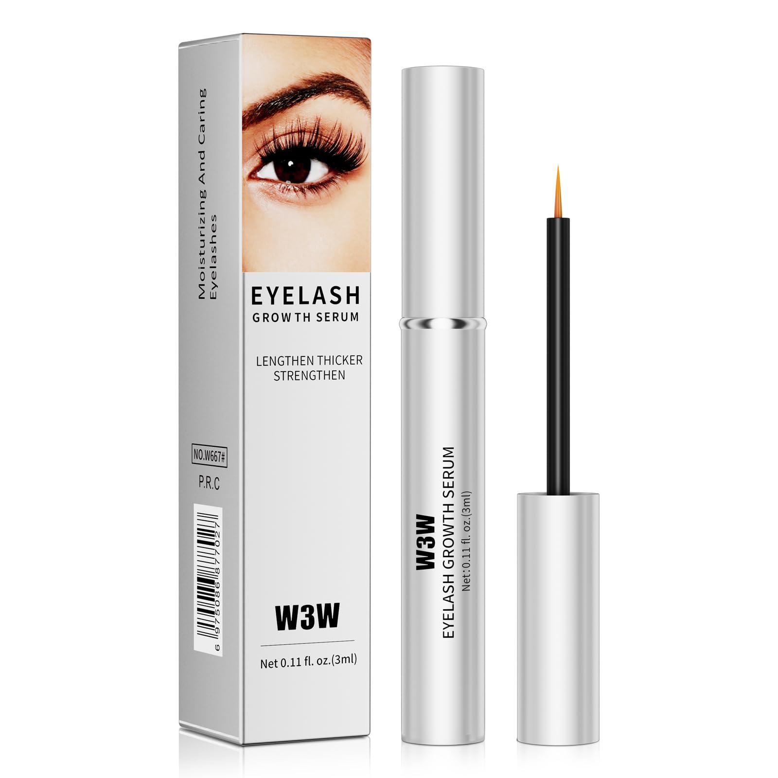 Natural Eyelash Growth Serum for Longer, Fuller & Thicker Lashes & Brows - 3ml Plant-Based Formula with No Irritants | Enhance Lash Volume & Length for Daily Beauty Routine & Special Occasions
