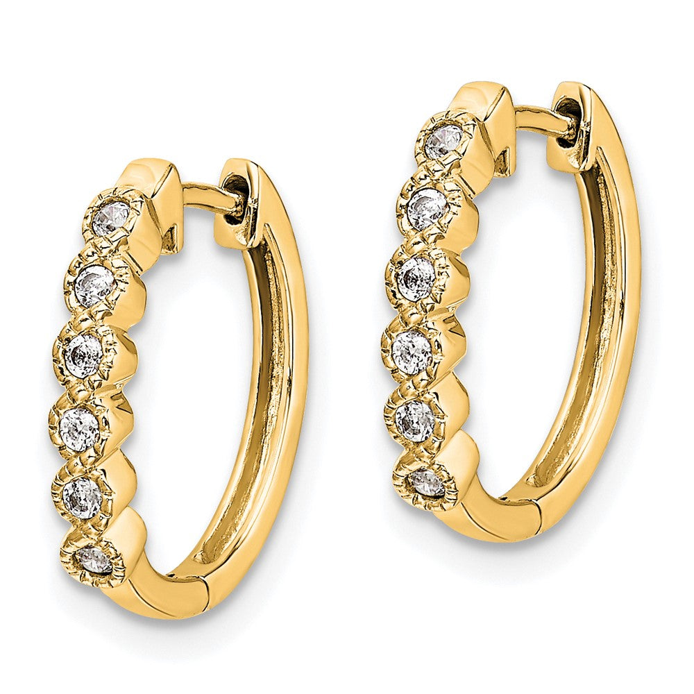 14K Gold Diamond Hinged Hoop Earrings - Elegant Dangle Earrings for Women | Model EM5396-013-YA | Perfect for Weddings, Parties & Special Occasions