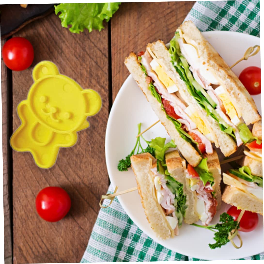 **Mini Cartoon Bear Dolphin Sea Dog Sandwich & Cookie Cutters Set - 4PCs Fun Bread Cutters for Kids, Perfect for School Lunches & Party Snacks**