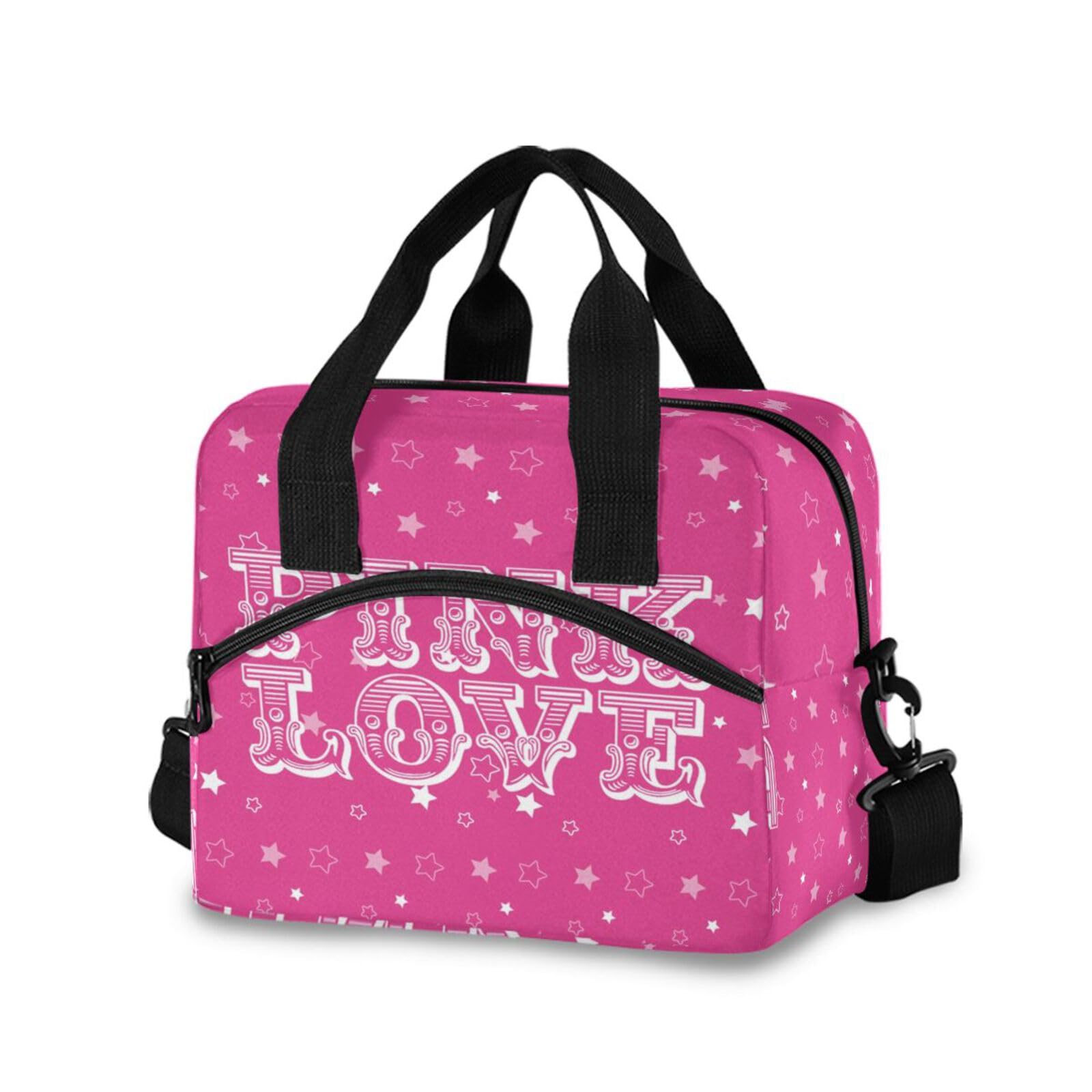 ALAZA Insulated Pink Lunch Bag for Women - Leakproof Crossbody Lunch Tote with Adjustable Shoulder Strap - Thermal Lunch Box Purse & Cooler Bag for Nurses, Teachers, Office Workers - Perfect for Work, School & Picnics