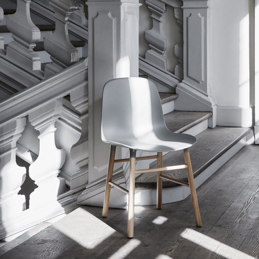 Modern Form Chair with Sturdy Wooden Legs - Perfect for Dining Room, Office, or Living Room Decor