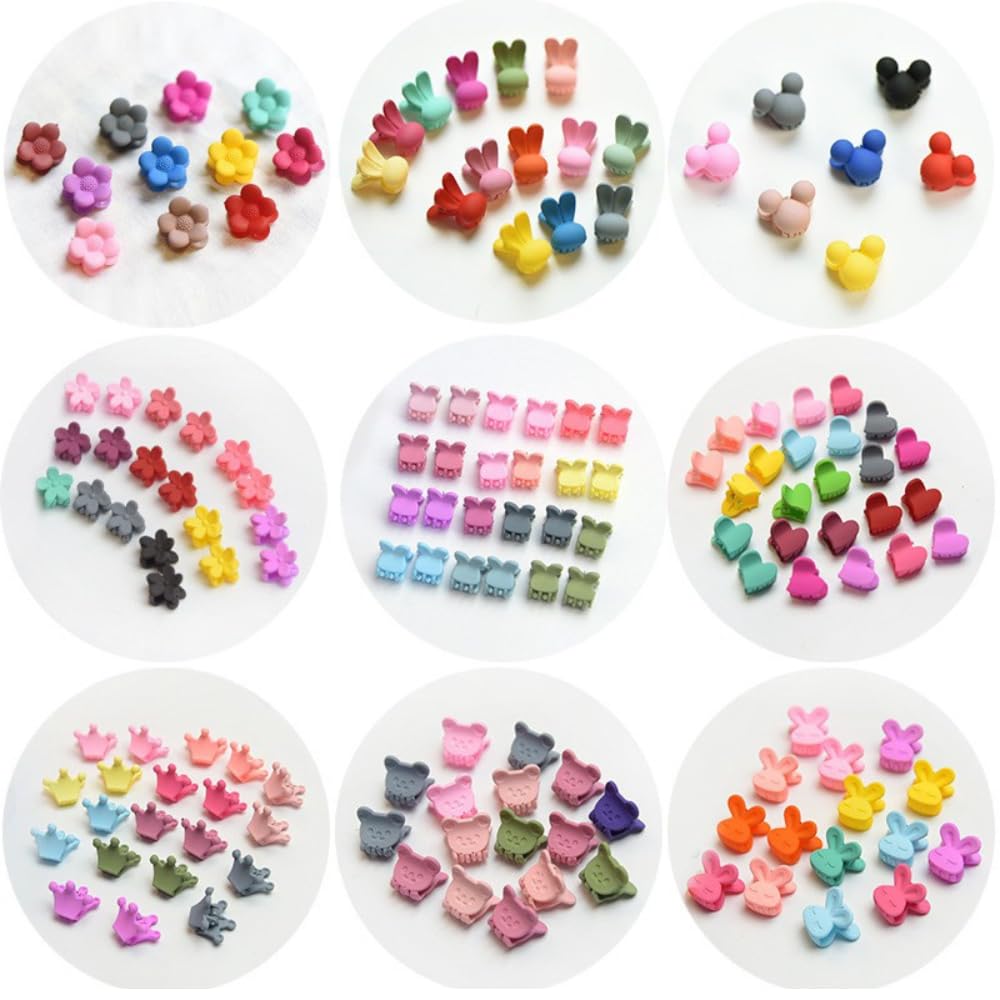60 Pcs Mini Flower Hair Clips for Women Girls Kids - Small Rose Claw Clips for Fine Hair (6 Colorful Designs) - Perfect for School, Parties, Weddings & Daily Hairstyling