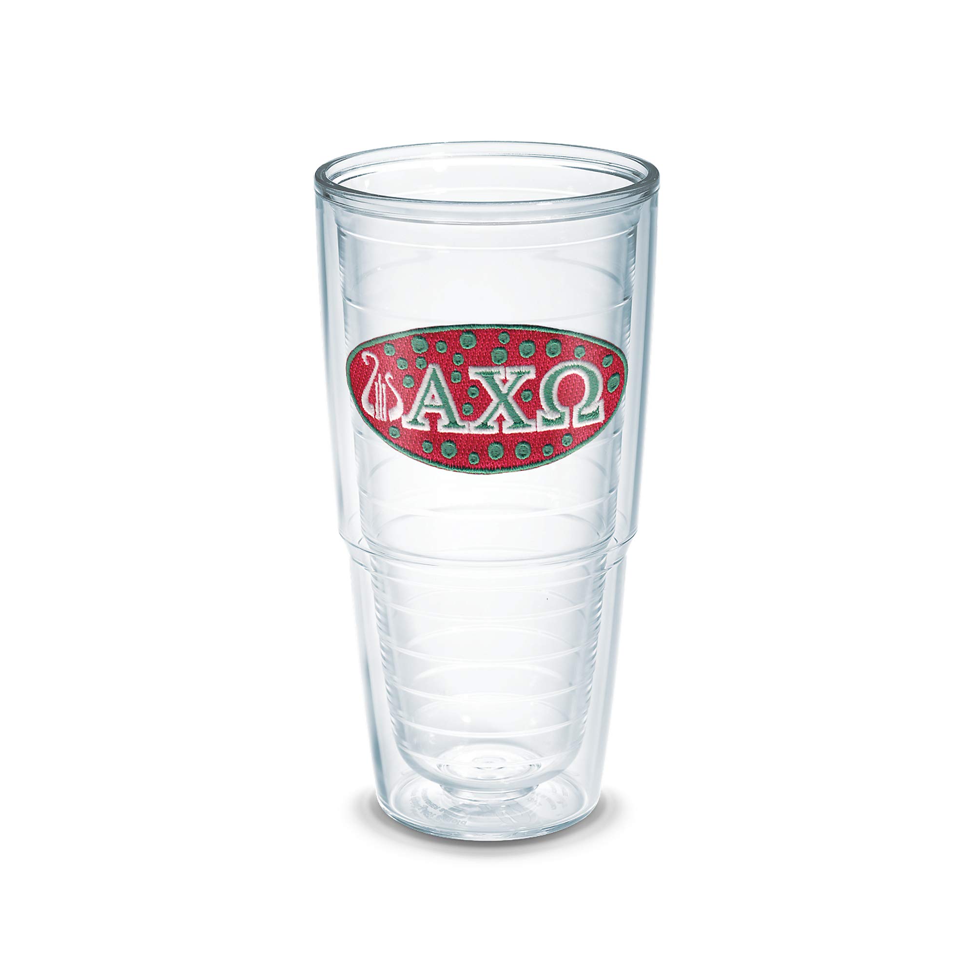 Alpha Chi Omega Sorority Insulated Tumbler 24oz - Clear Double-Wall Stainless Steel Cup with Lid - Perfect for College, Greek Life, and Everyday Use