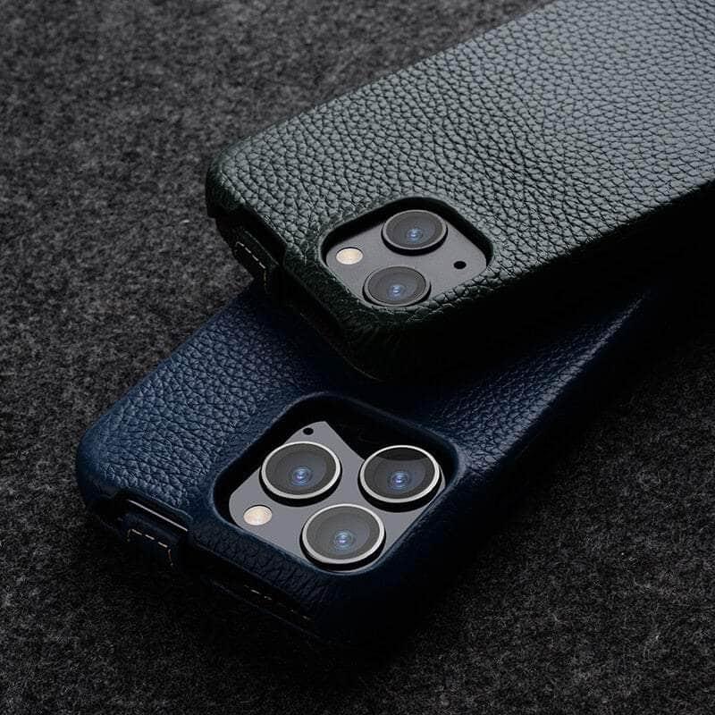 Genuine Vertical Open Business Wallet Case for iPhone 13 - Slim RFID Protection with Card Slots for Credit Cards & ID - Perfect for Work, Travel and Everyday Use