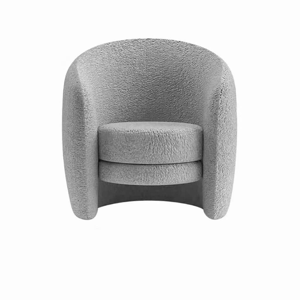 Nordic Ivory Boucle Sherpa Accent Chair - White, Gray & Green Low Back Vanity Stool for Bedroom, Living Room & Home Office Decor
