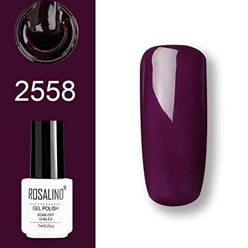 ROSALIND UV Gel Polish Set - Semi-Permanent Nail Kit with Primer, Top Coat & Poly Gel Varnish (7ml) - Professional Manicure & Pedicure Gel for Salon & Home Nail Art - Perfect for Parties, Weddings & Daily Wear