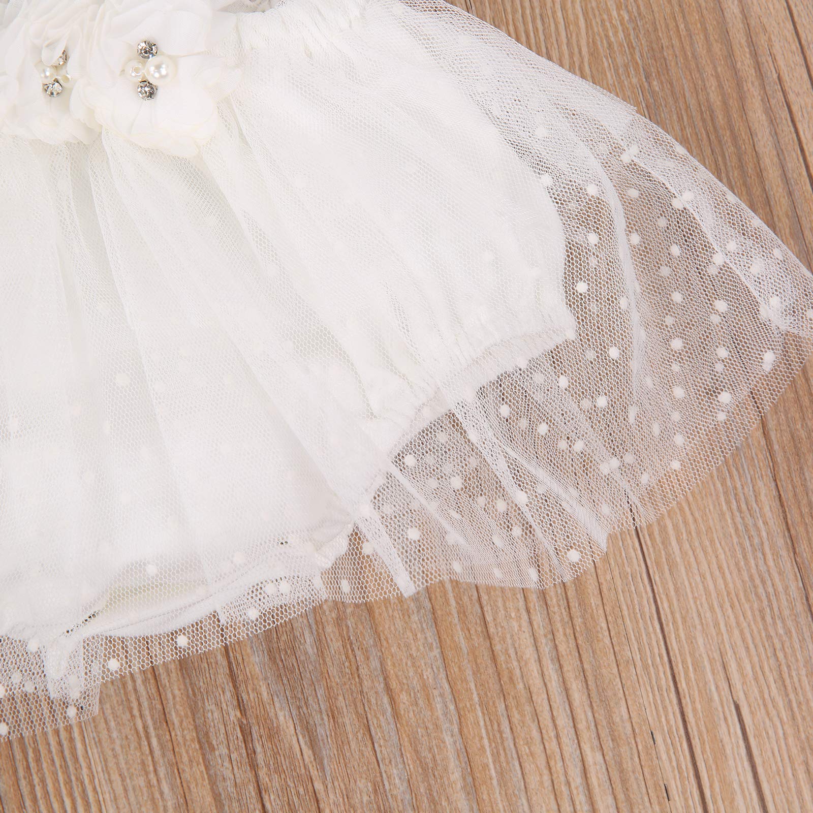 Kayotuas Baby Girl Lace Romper - Boho Style Newborn Photography Outfit with Ruffle Sleeves & Tutu Skirt - Infant Jumpsuit for Special Occasions, Birthday Parties, and Photo Shoots