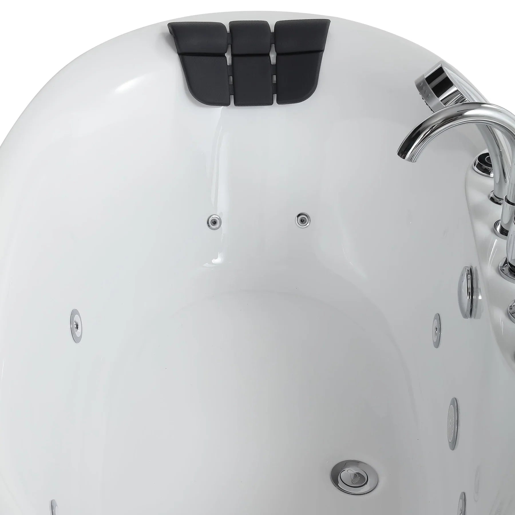 Empava 71 Inch Freestanding Jetted Bathtub - White Acrylic Soaking Tub with Massage Jets (Model 971AIS14) for Luxury Bathroom Spa Experience