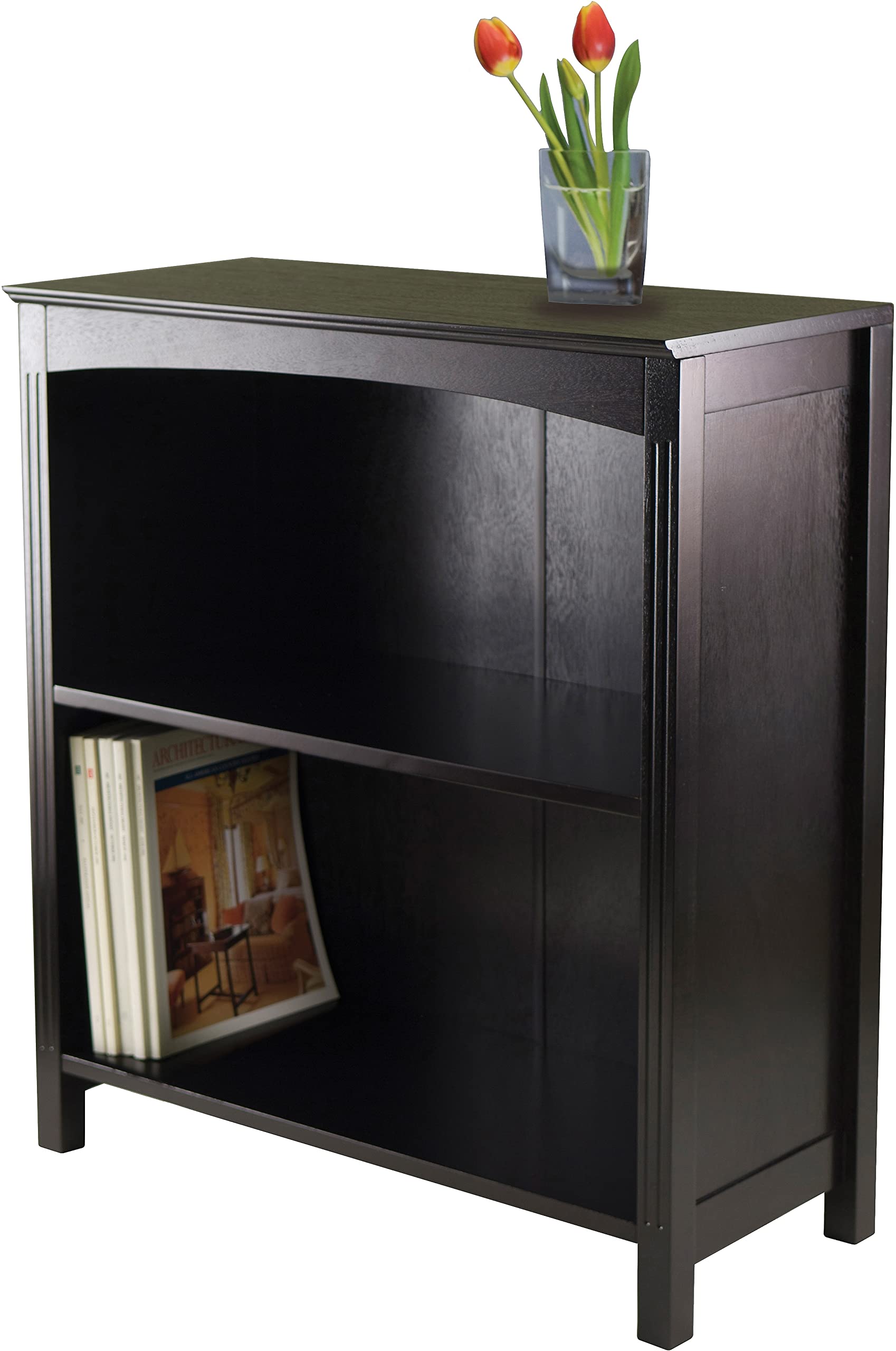 Winsome 26-Inch Wide 3-Tier Storage Shelf - Solid/Composite Wood - Espresso Finish - Space-Saving Organizer for Living Room, Bedroom, or Office (Model 92327)