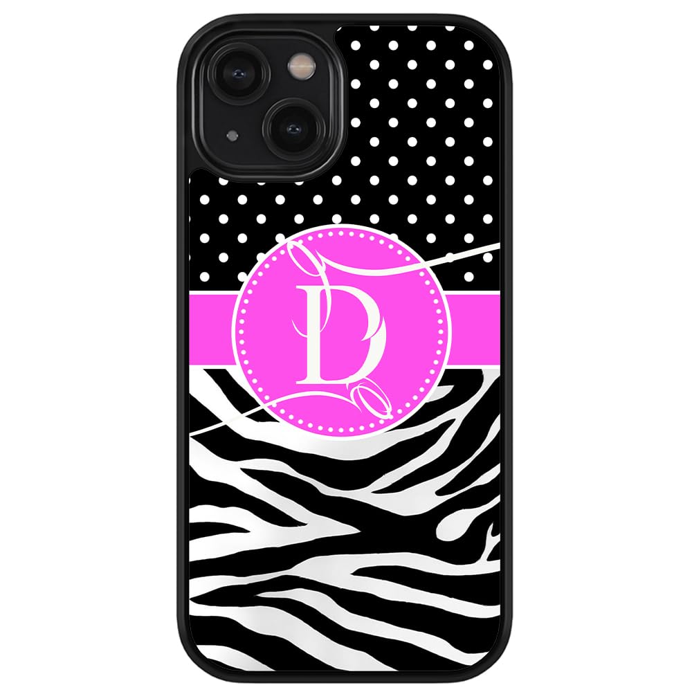 Custom Zebra Print Polka Dot Black Rubber Phone Case for Apple iPhone 16/15/14/13/12 Pro Max & Plus | Shockproof Protective Cover for iPhone 11/X/8/7 Plus | Trendy Fashion Accessory for Daily Use, Work & Travel