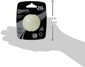 Chuckit 32312 Small Glow White Max Glow Ball - Durable Fetch Toy for Small Dogs - Perfect for Nighttime Play & Outdoor Activities
