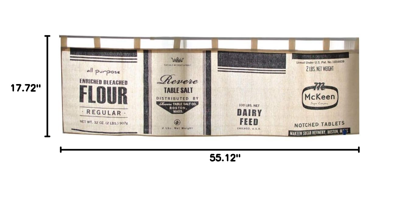 Veemoon Farmhouse Linen Window Valances - Kitchen & Bedroom Curtains with Waterfall Design, Macrame Trim for Country Style Decor | Perfect for Rustic Kitchens, Cozy Bedrooms & Farmhouse Windows