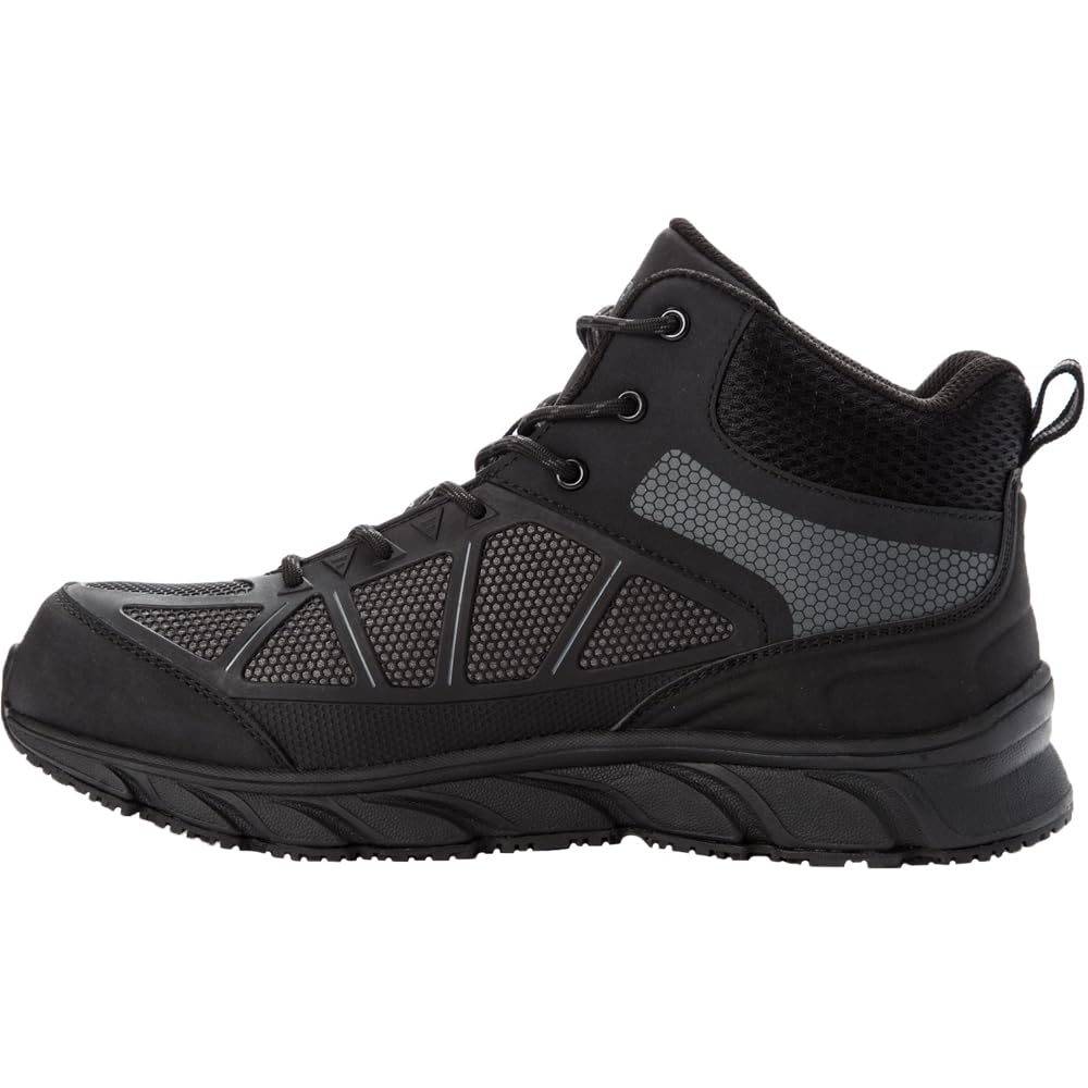 Propet Men's Seeley Hi Round Toe Steel Toe Work Safety Shoes - Comfortable Slip Resistant Construction Boots for Warehouse, Factory & Outdoor Work